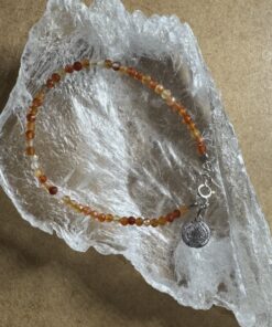 Pulseira Sardônica com medalha de São Bento em prata - 2,5 mm facetada