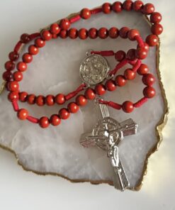 Terço Jaspe Vermelha - COLEÇÃO PEDRAS DE SANTA HILDEGARDA