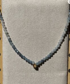 Colar Água Marinha e Topázio Imperial lapidado - facetada 3mm