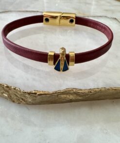 Pulseira de Couro Feminina – Nossa Senhora Aparecida