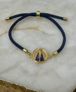 Pulseira Ajustável Feminina - Medalha de Nossa Senhora Aparecida